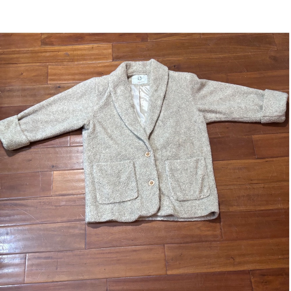90s Kristen Blake Apres Teddy Bear Sherpa Fleece Jacket| Medium‎